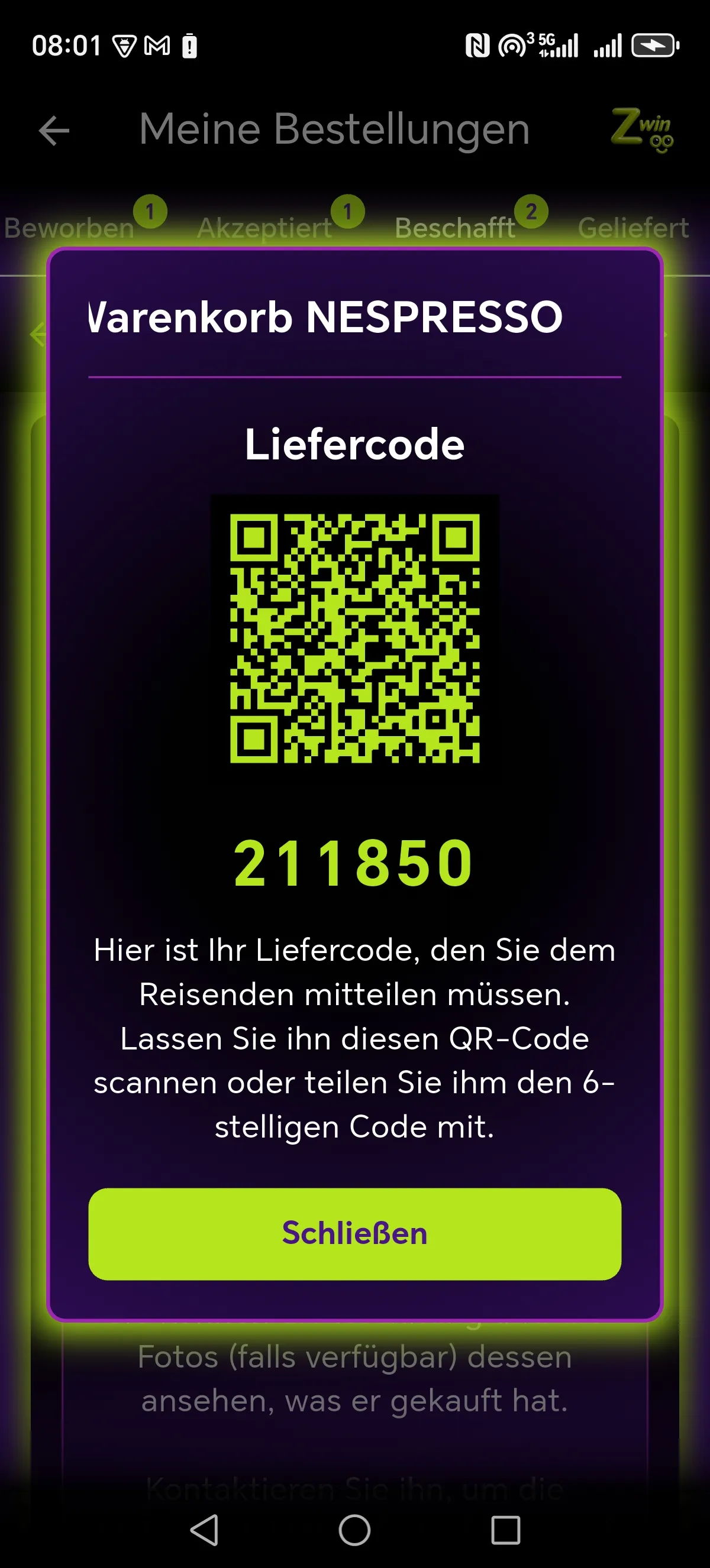Zwinoo Sicherheit Bildschirm 1