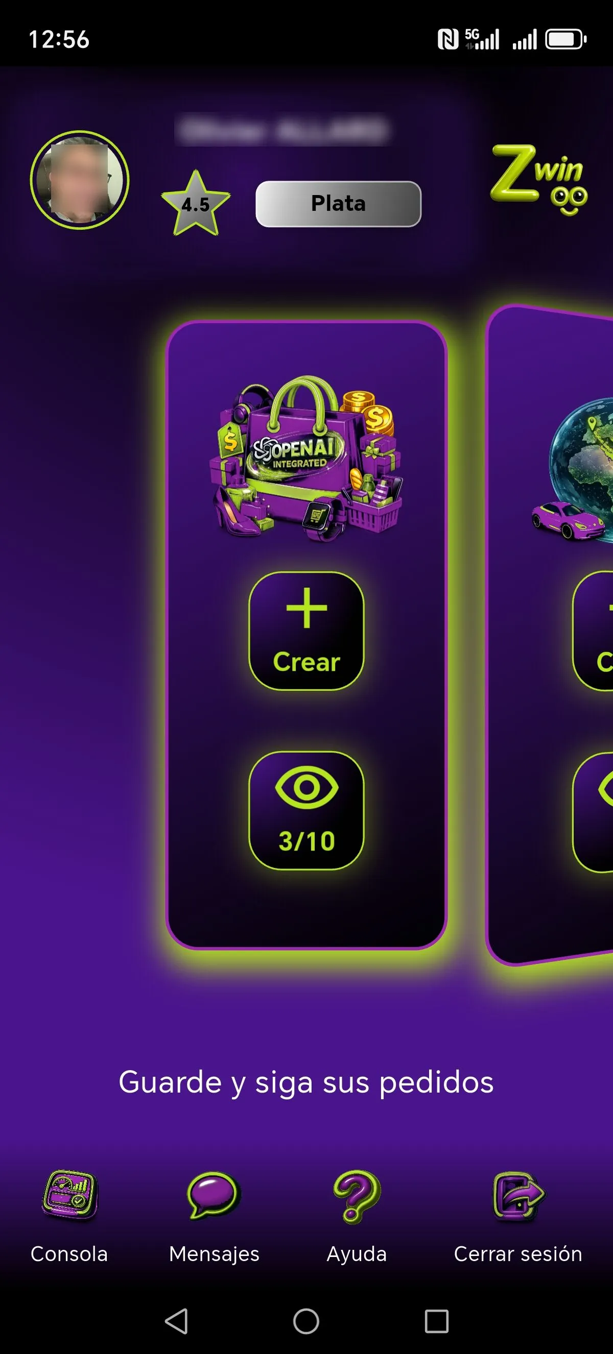Pantalla Zwinoo concepto 1
