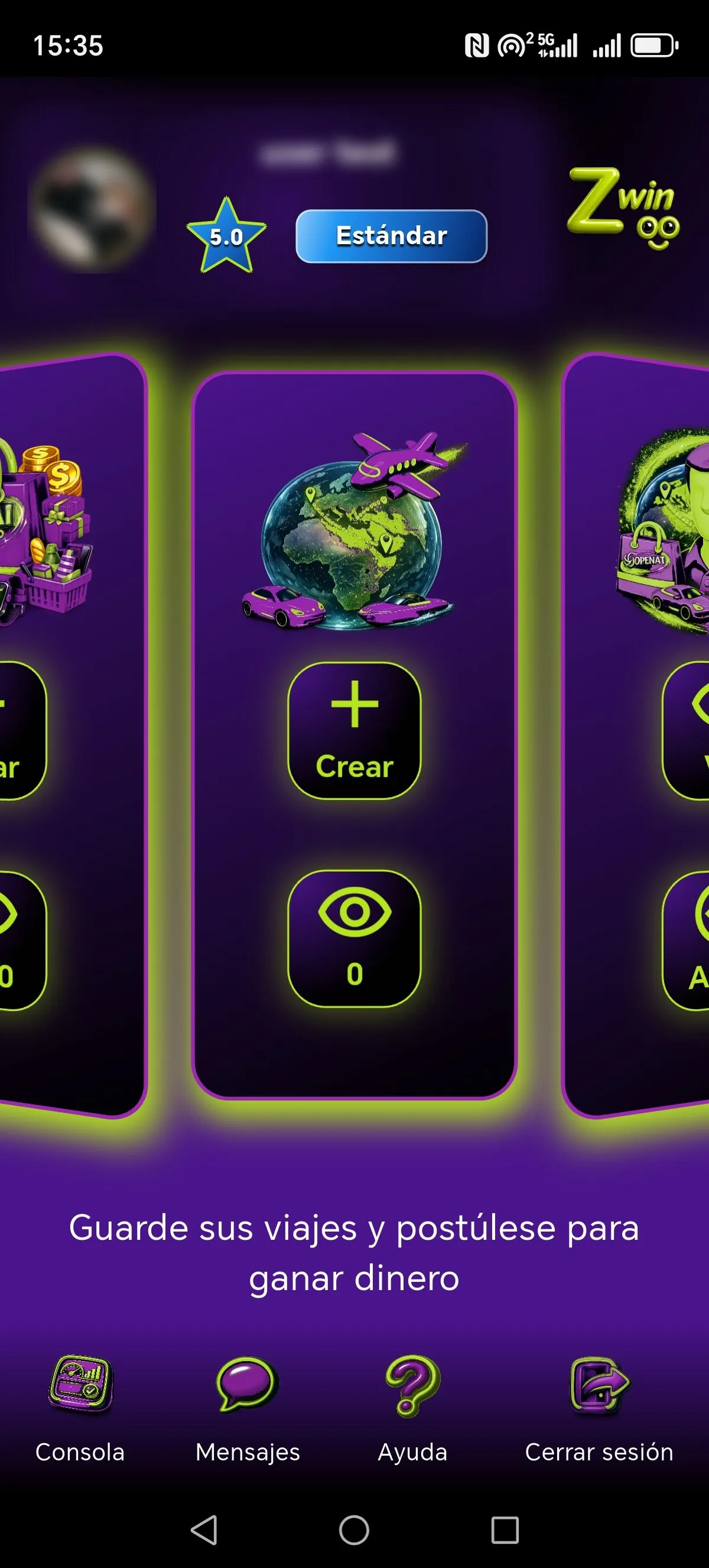 Pantalla Zwinoo concepto 2