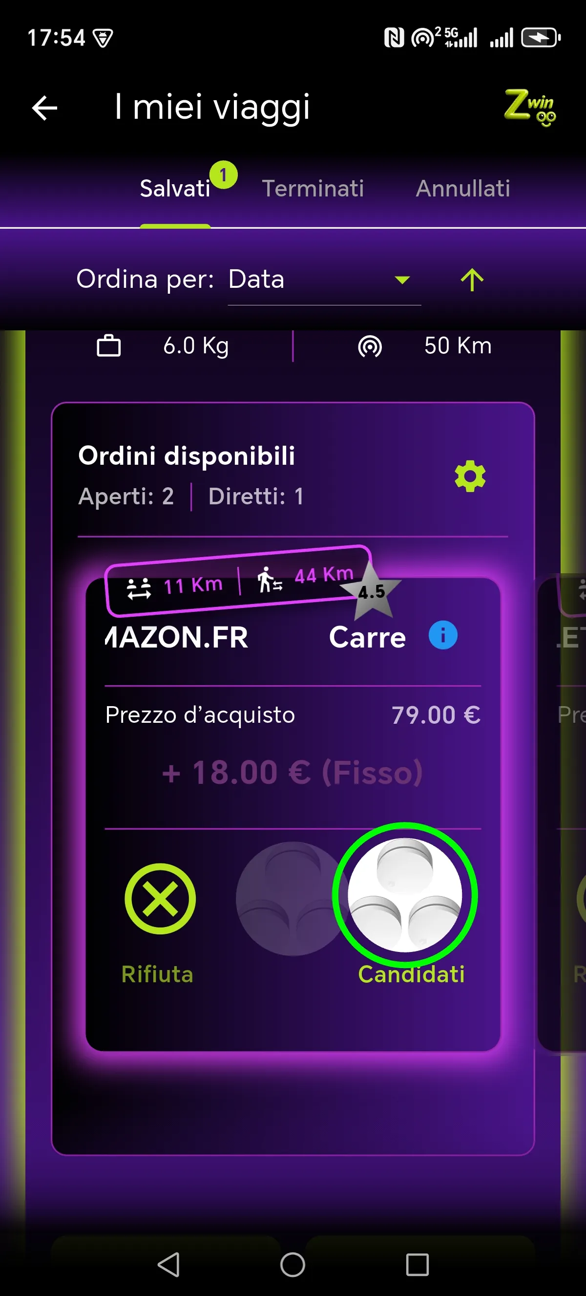 Schermata Zwinoo funzionalità 1