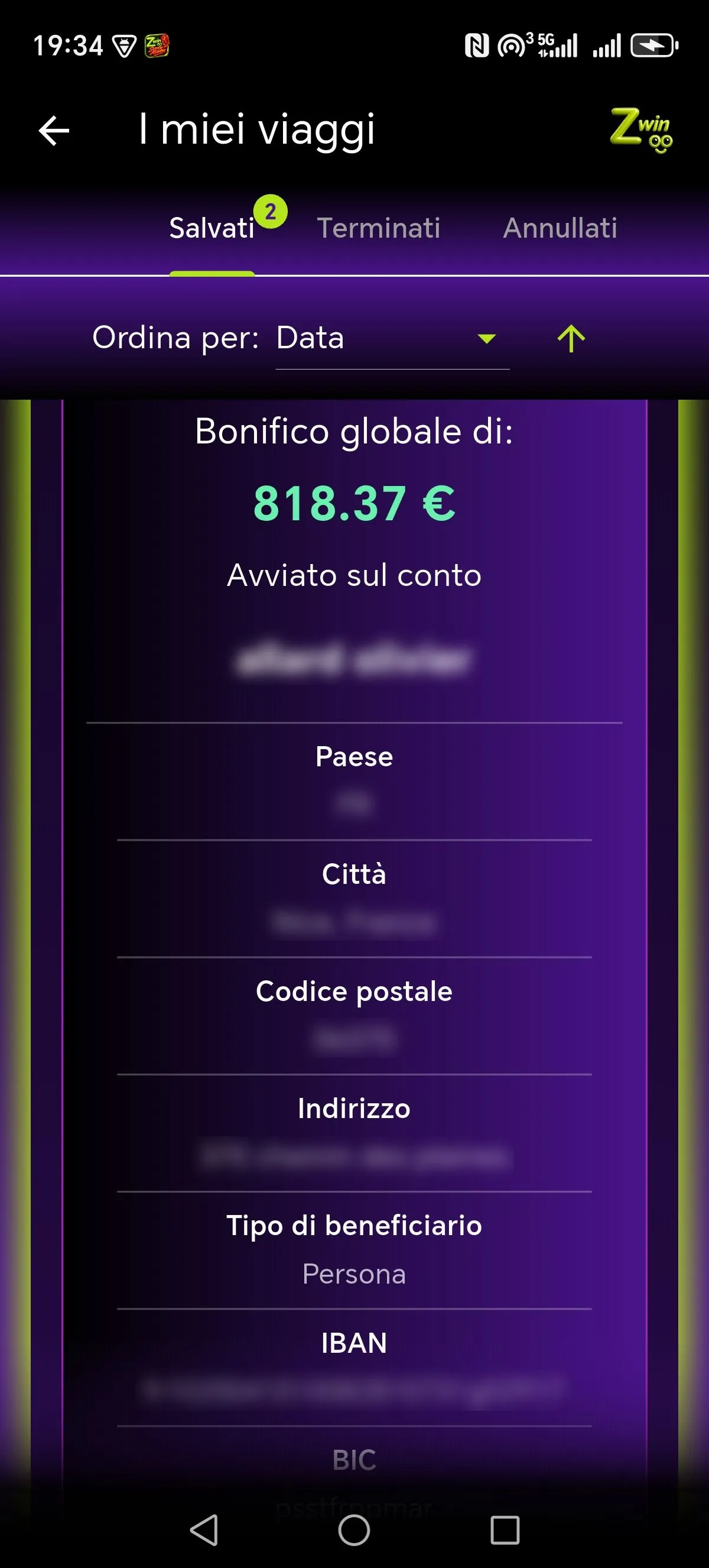 Schermata Zwinoo sicurezza 3