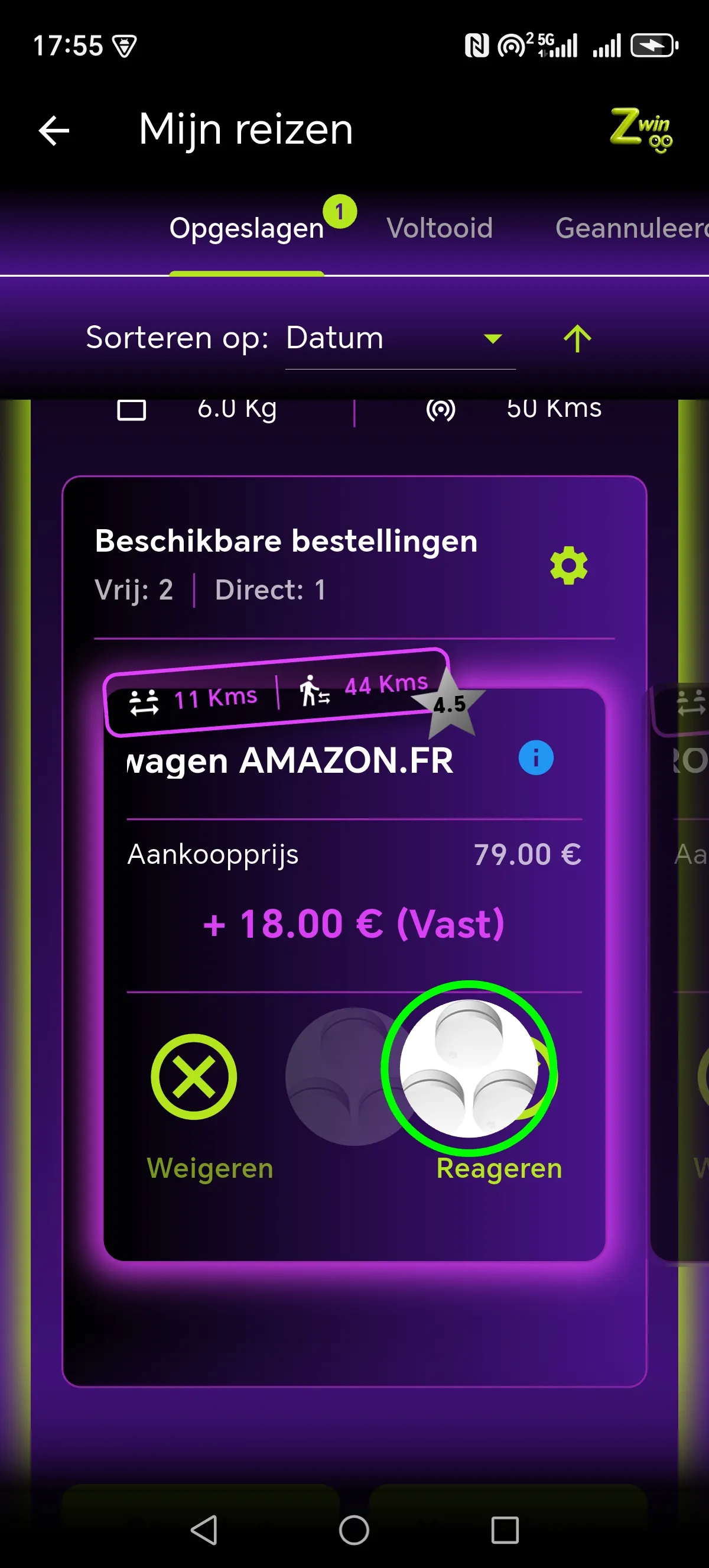 Zwinoo functies scherm 1